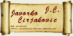 Javorko Ćirjaković vizit kartica